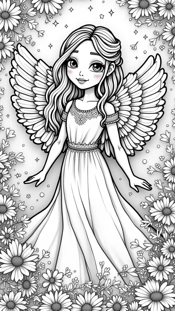 pages à colorier d’ange de Stitch